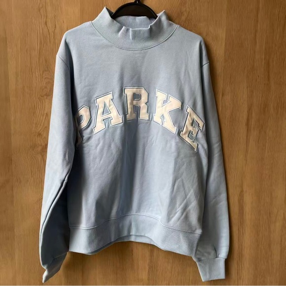 Meet the Posher Tops - Parke Light Blue Varsity Logo Crewneck Sweatshirt